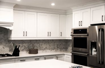 modern kitchen with Crown molding trim and interior painting Markham