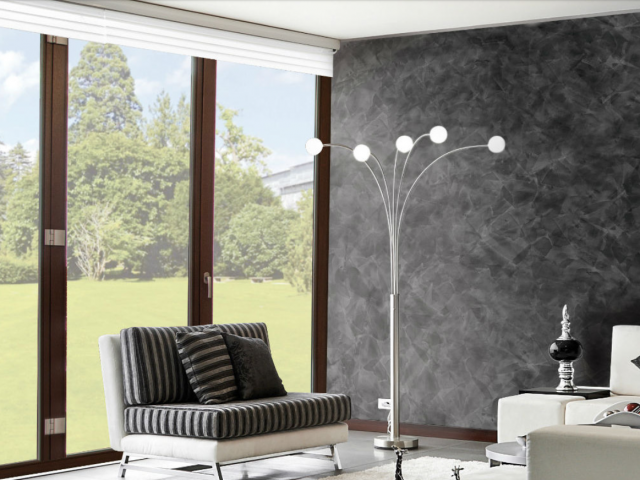 black wallpaper installation-luxury wall finish in custom living room north york