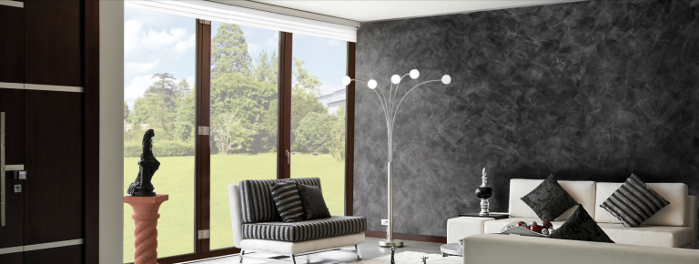black wallpaper installation-luxury wall finish in custom living room north york