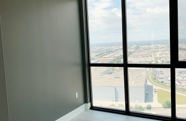 custom condo apartment with gray interior painting