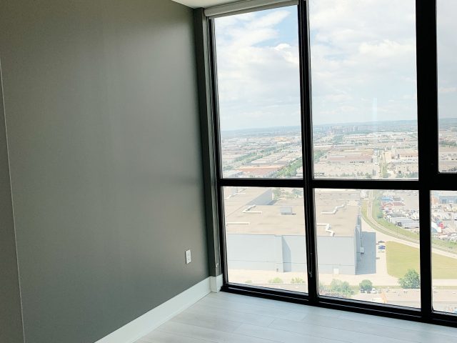custom condo apartment with gray interior painting