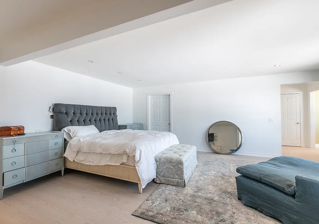 amazing bedroom with fresh painting by prestige Aurora